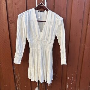 Zara Cream Mini Dress with V-Neck